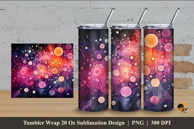Painting Microorganisms Tumbler Wrap Sublimation Design 4