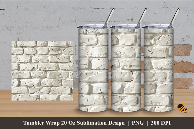 3D Stone Wall Relief Tumbler Wrap Sublimation Design 4