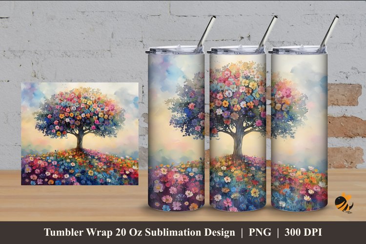Miracle Garden Tumbler Wrap Sublimation Design 4 example image 1