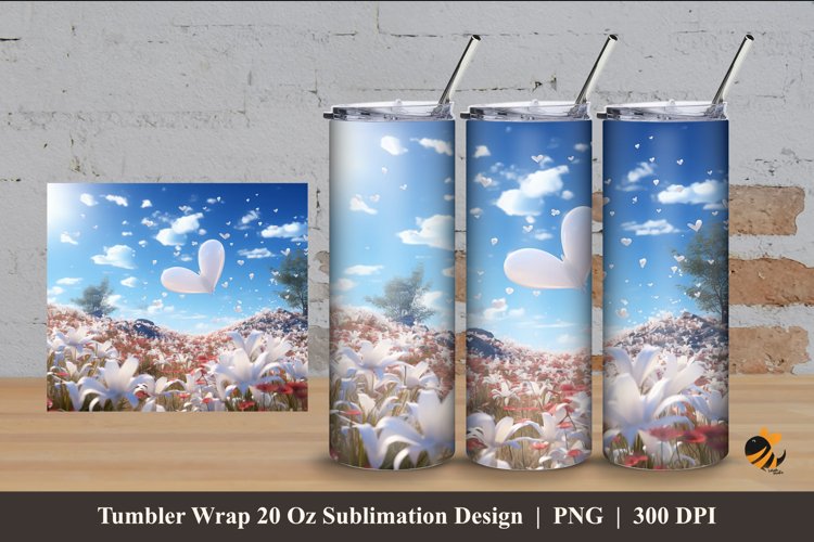 Garden of Love Tumbler Wrap Sublimation Design 4 example image 1
