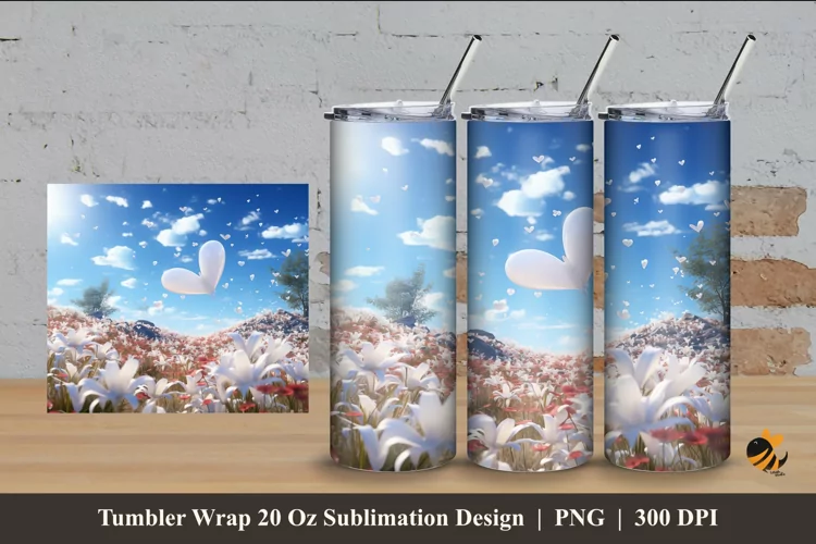 Garden of Love Tumbler Wrap Sublimation Design 4