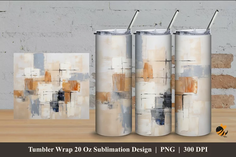 Abstract Oil Tumbler Wrap Sublimation Design 4