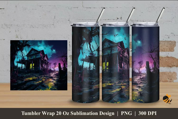 Old Futuristic Tumbler Wrap Sublimation Design 4