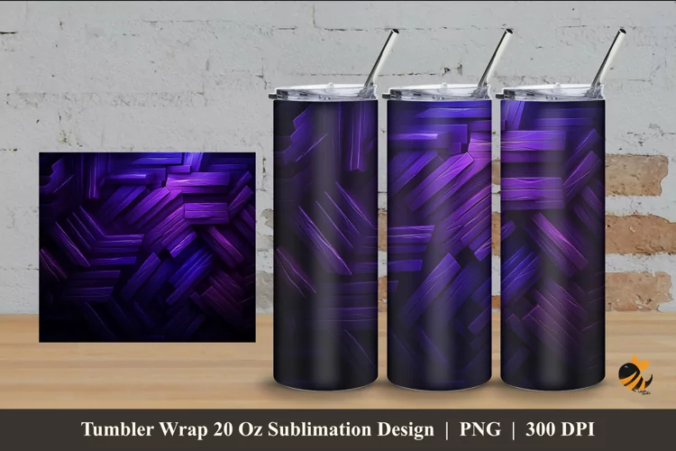 Neon Purple Tumbler Wrap Sublimation Design 4