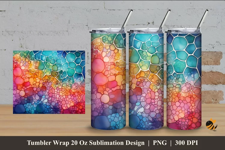 Painting Cells Tumbler Wrap Sublimation Design 4