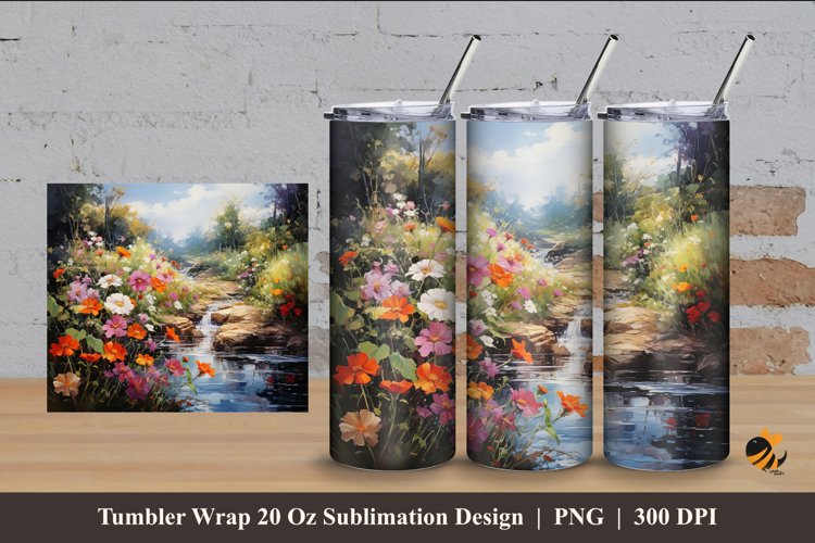 River Park Tumbler Wrap Sublimation Design 4