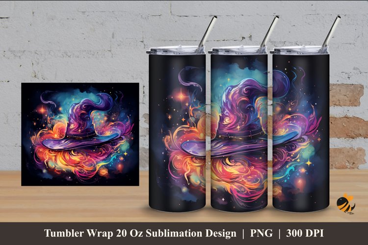 Magician Hat Tumbler Wrap Sublimation Design 4 example image 1
