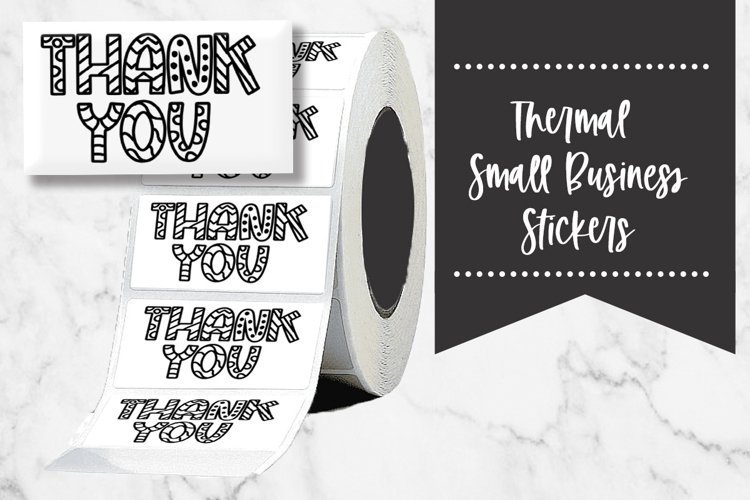 Thank You Doodle Small Business Thermal Stickers example image 1