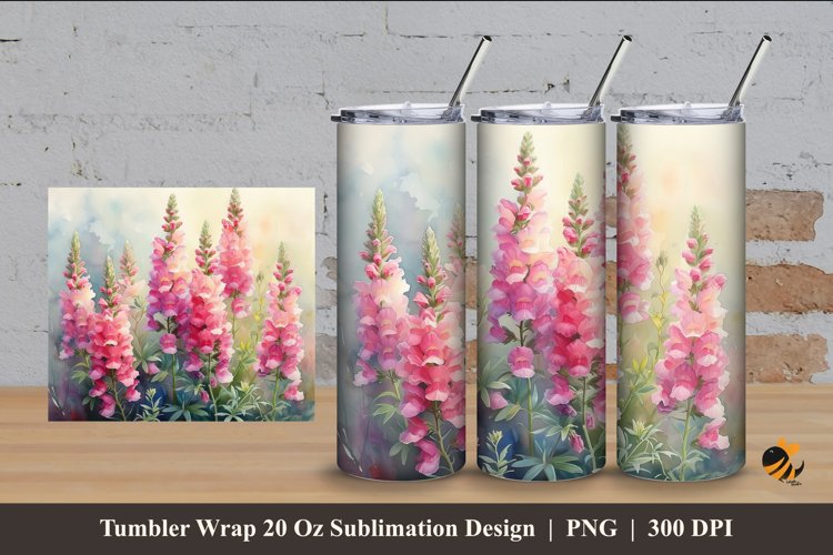 Beautiful Bloom Tumbler Wrap Sublimation Design 4
