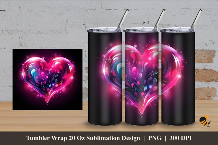 Shiny Love Tumbler Wrap Sublimation Design 4