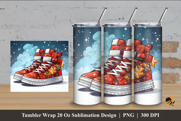 Winter Footwear Tumbler Wrap Sublimation Design 4