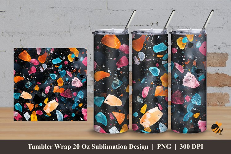 Natural Stone Tumbler Wrap Sublimation Design 4