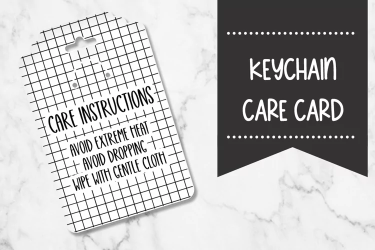 Black & White Grid | Keychain Care Card