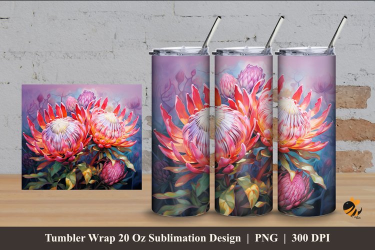 Sugarbushes Flower Tumbler Wrap Sublimation Design 4