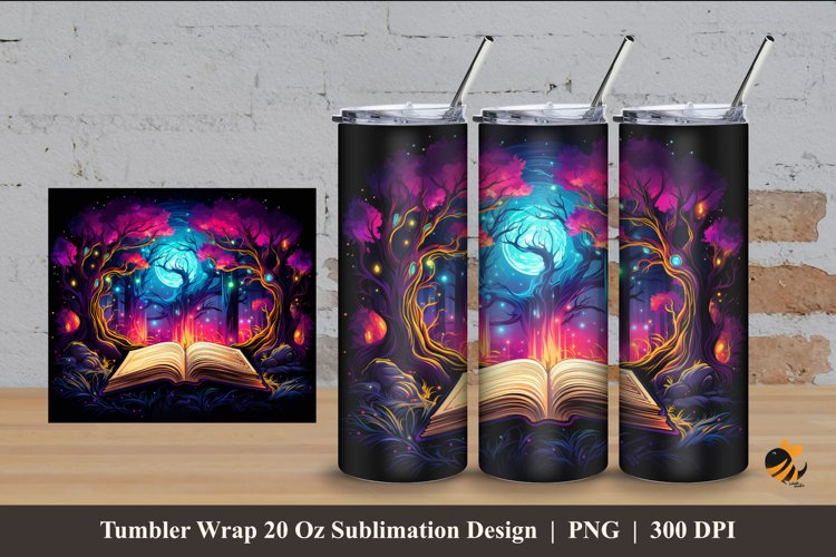 Book With Effect Tumbler Wrap Sublimation Design 4