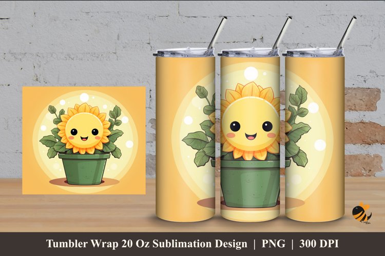 Baby Flower Tumbler Wrap Sublimation Design 4 example image 1
