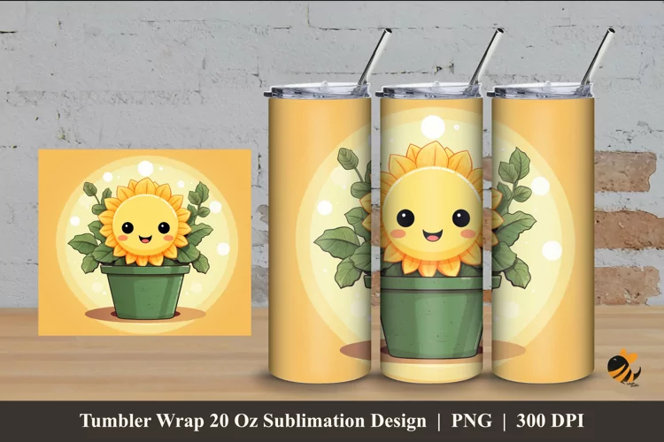 Baby Flower Tumbler Wrap Sublimation Design 4