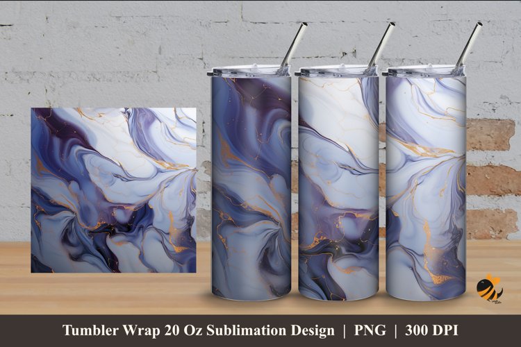 Beauty Marble Tumbler Wrap Sublimation Design 4