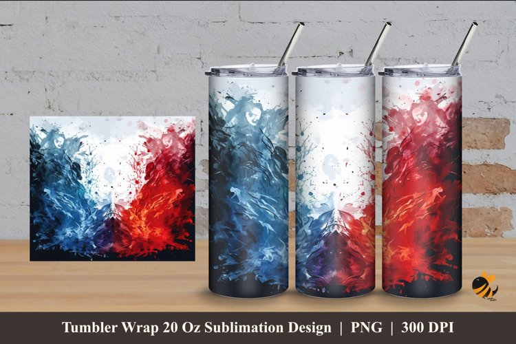 Painting Fire Tumbler Wrap Sublimation Design 4