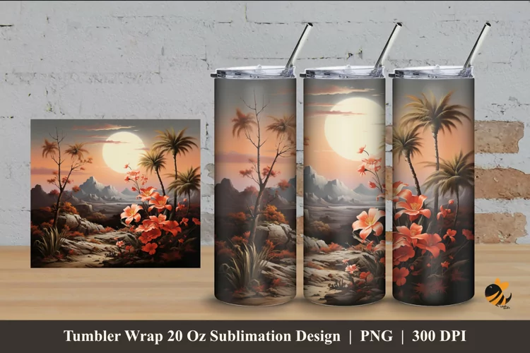 Nature Panoramic Tumbler Wrap Sublimation Design 4