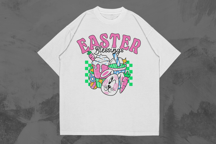Easter Blessings Easter Retro 90s T-shirt Design