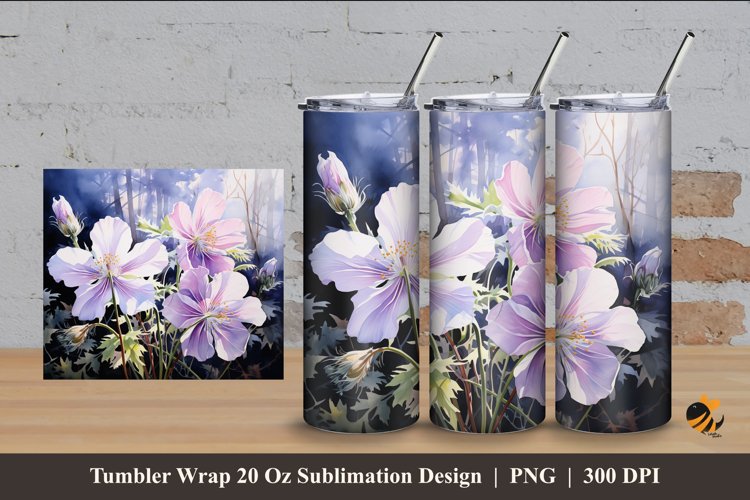 Amaryllis Flower Tumbler Wrap Sublimation Design 4