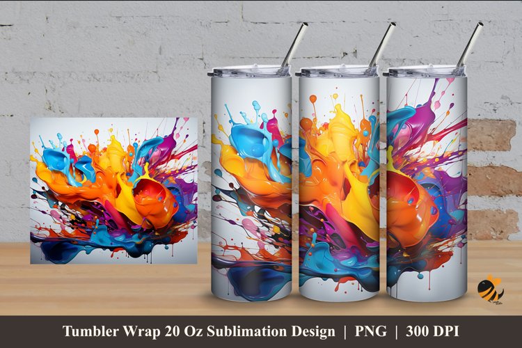 Graffiti Splash Tumbler Wrap Sublimation Design 4 example image 1