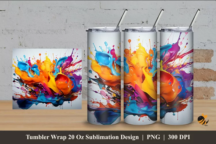 Graffiti Splash Tumbler Wrap Sublimation Design 4