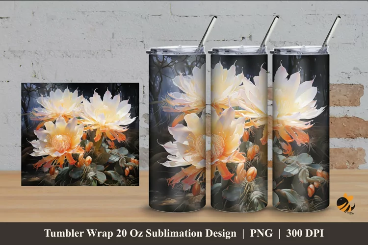 Beautiful Blooms Tumbler Wrap Sublimation Design 4