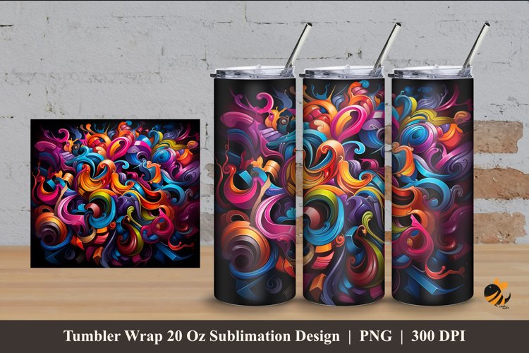 Magic Graffiti Tumbler Wrap Sublimation Design 4