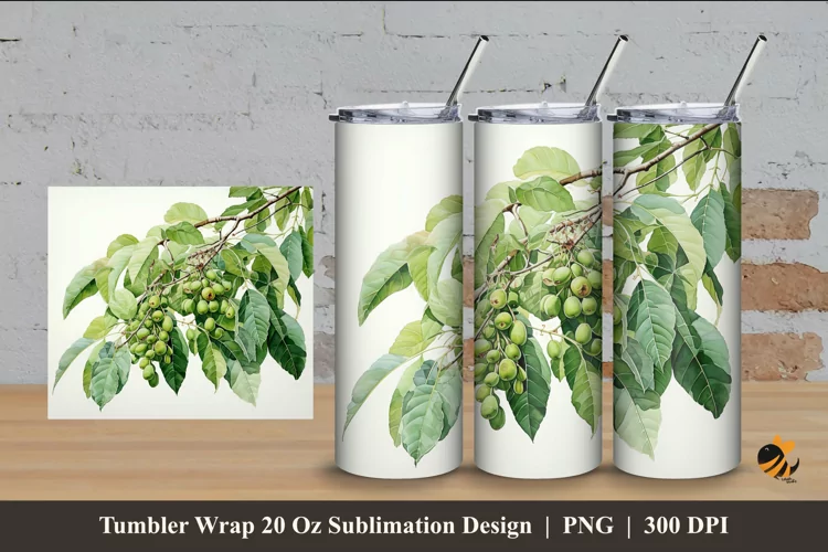 Vinergarliptus Plant Tumbler Wrap Sublimation Design 4
