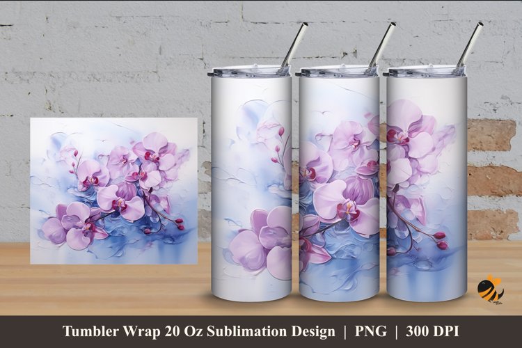 Romantic Flower Tumbler Wrap Sublimation Design 4 example image 1