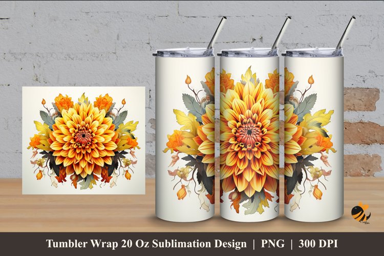 Enchanting Flowers Tumbler Wrap Sublimation Design 4