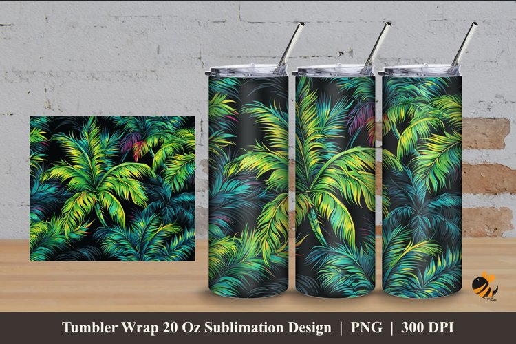 Shiny Plants Tumbler Wrap Sublimation Design 4