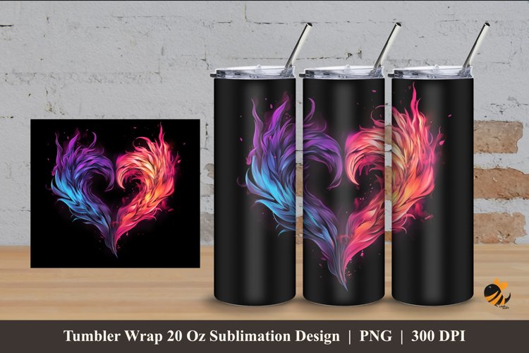 Fire Love Imagination Tumbler Wrap Sublimation Design 4 example image 1
