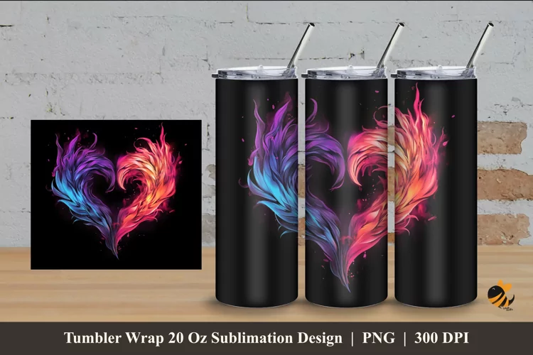 Fire Love Imagination Tumbler Wrap Sublimation Design 4