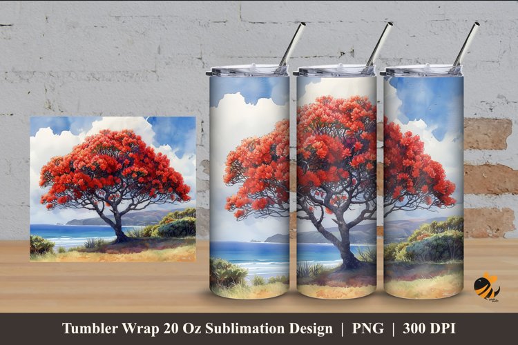 Natural Splendor Tumbler Wrap Sublimation Design 4 example image 1