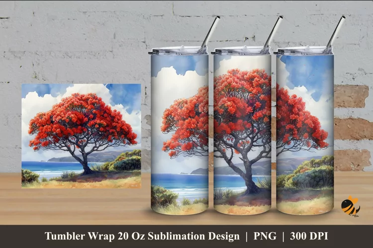 Natural Splendor Tumbler Wrap Sublimation Design 4