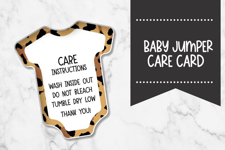Baby Jumpsuit Care Card |Leopard example image 1