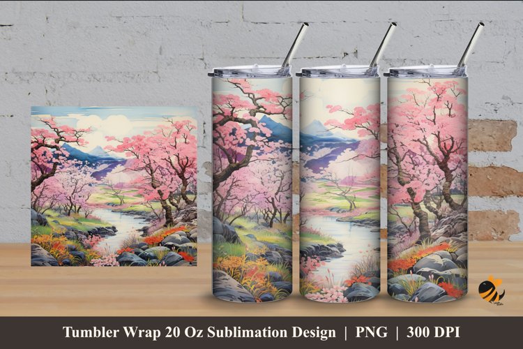 Beautiful Nature View Tumbler Wrap Sublimation Design 4