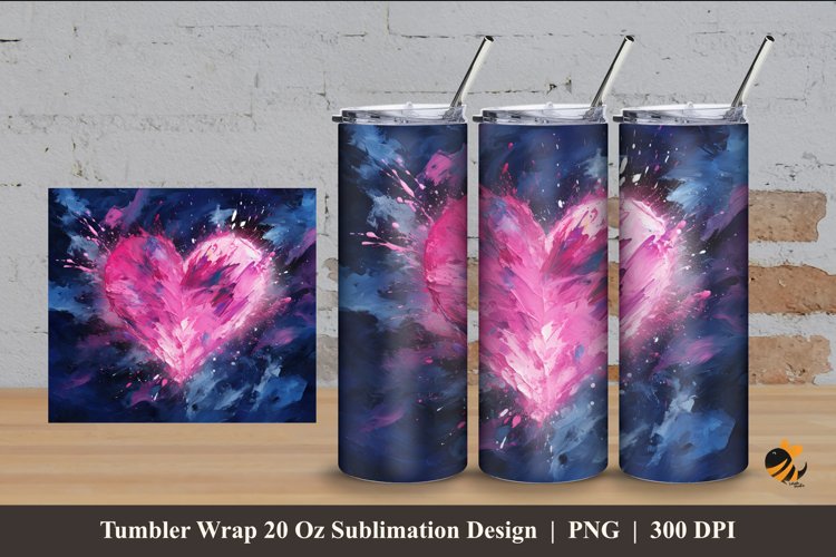 Oil Painting Love Tumbler Wrap Sublimation Design 4 example image 1