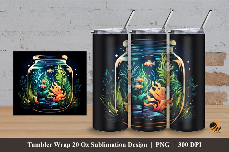 Colorful Jar Tumbler Wrap Sublimation Design 4