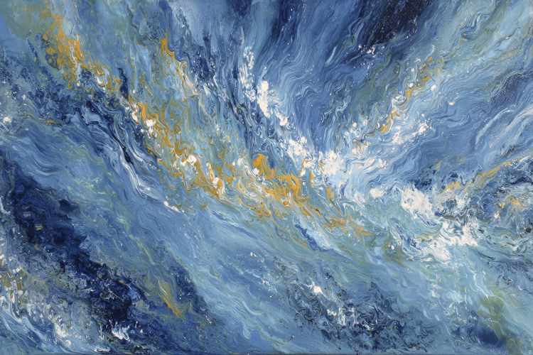 White Blue Oil Painting Background