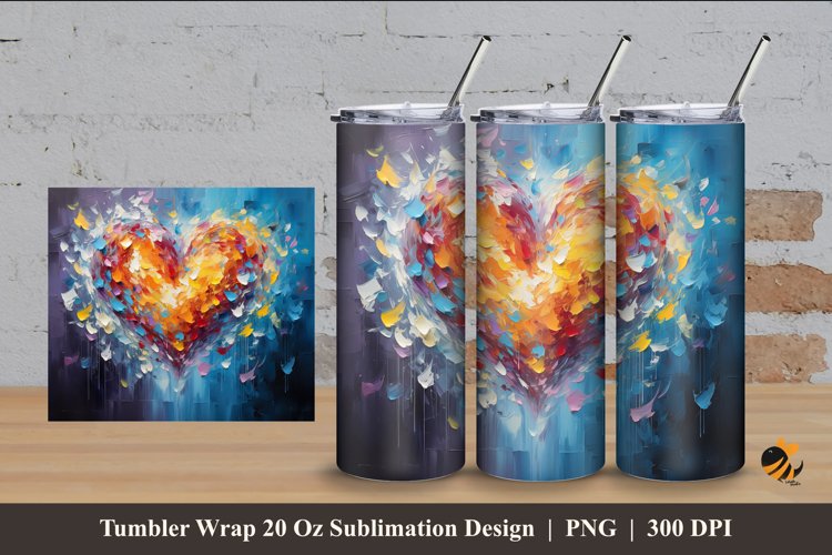 Love Abstract Tumbler Wrap Sublimation Design 4