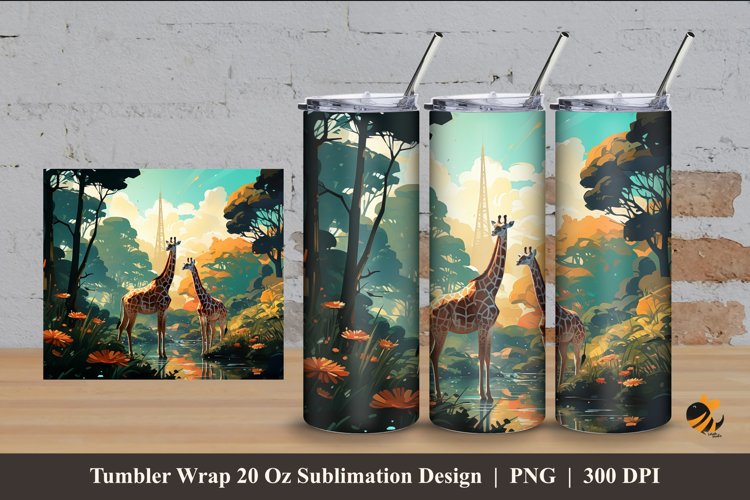 Natural Habitat Tumbler Wrap Sublimation Design 4 example image 1