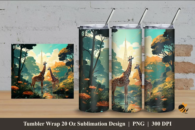 Natural Habitat Tumbler Wrap Sublimation Design 4