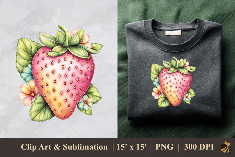 Pinky Strawberry DTF Sublimation Clipart Design 4