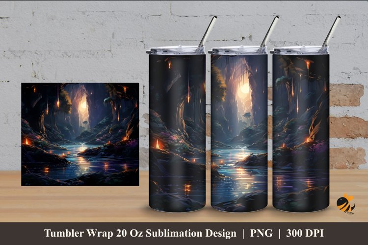 Darkness Light Tumbler Wrap Sublimation Design 4 example image 1