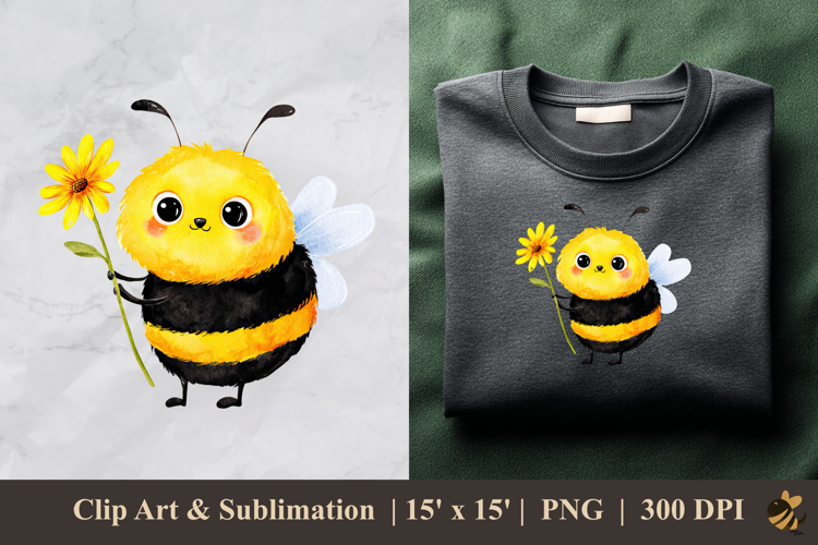 Flower With Bee Clipart Image 21