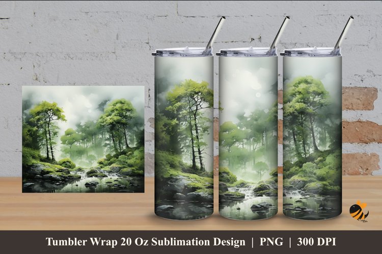 Old Forest Tumbler Wrap Sublimation Design 4